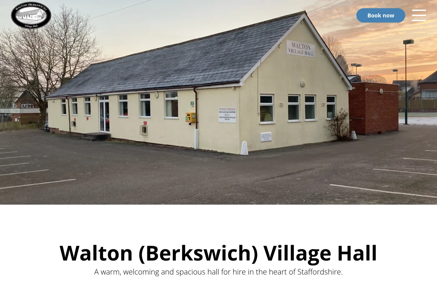 The Walton Village Hall website, designed and built by DACCAA